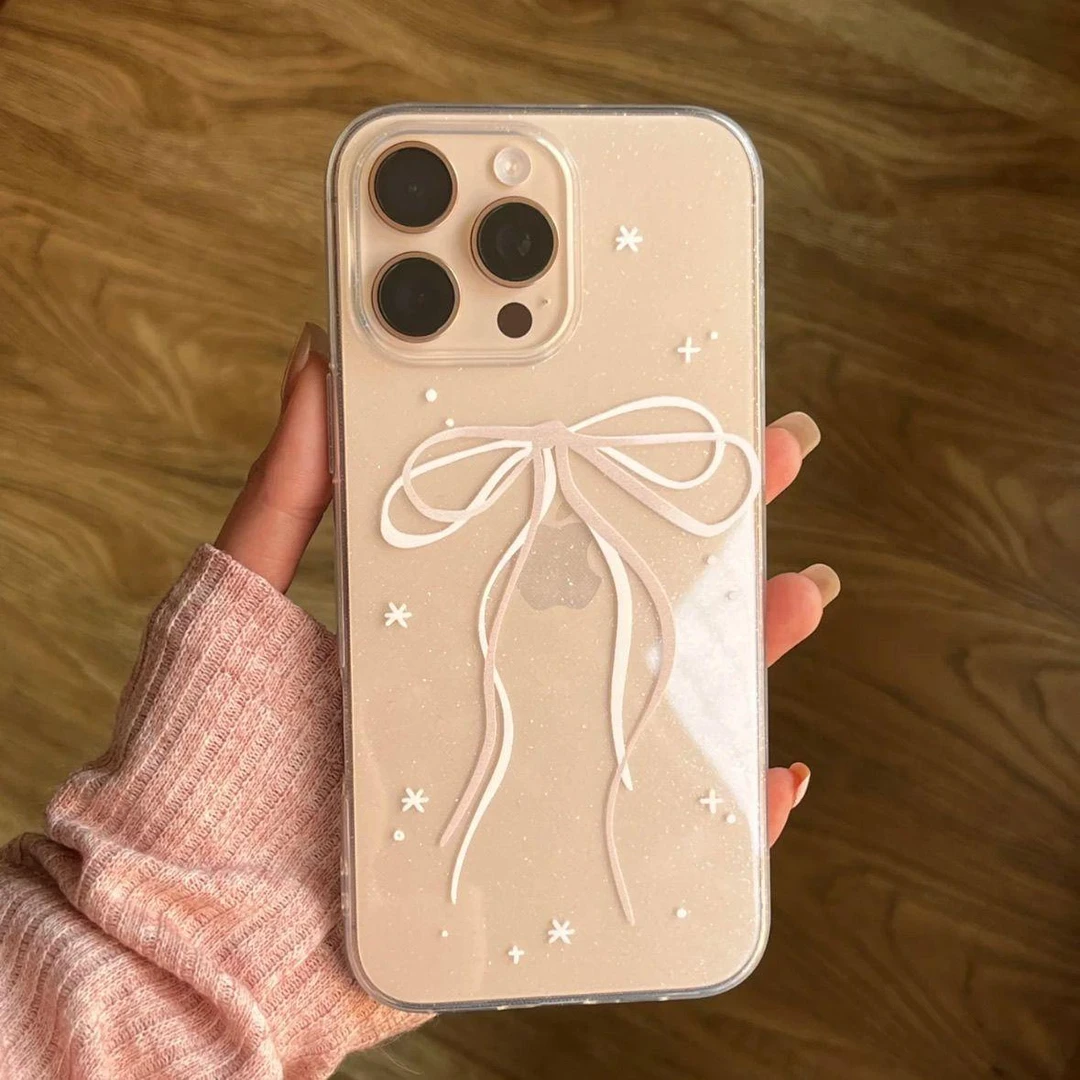 欧克里里丝带蝴蝶结适用苹果16promax手机壳华为P70vivo小米oppo