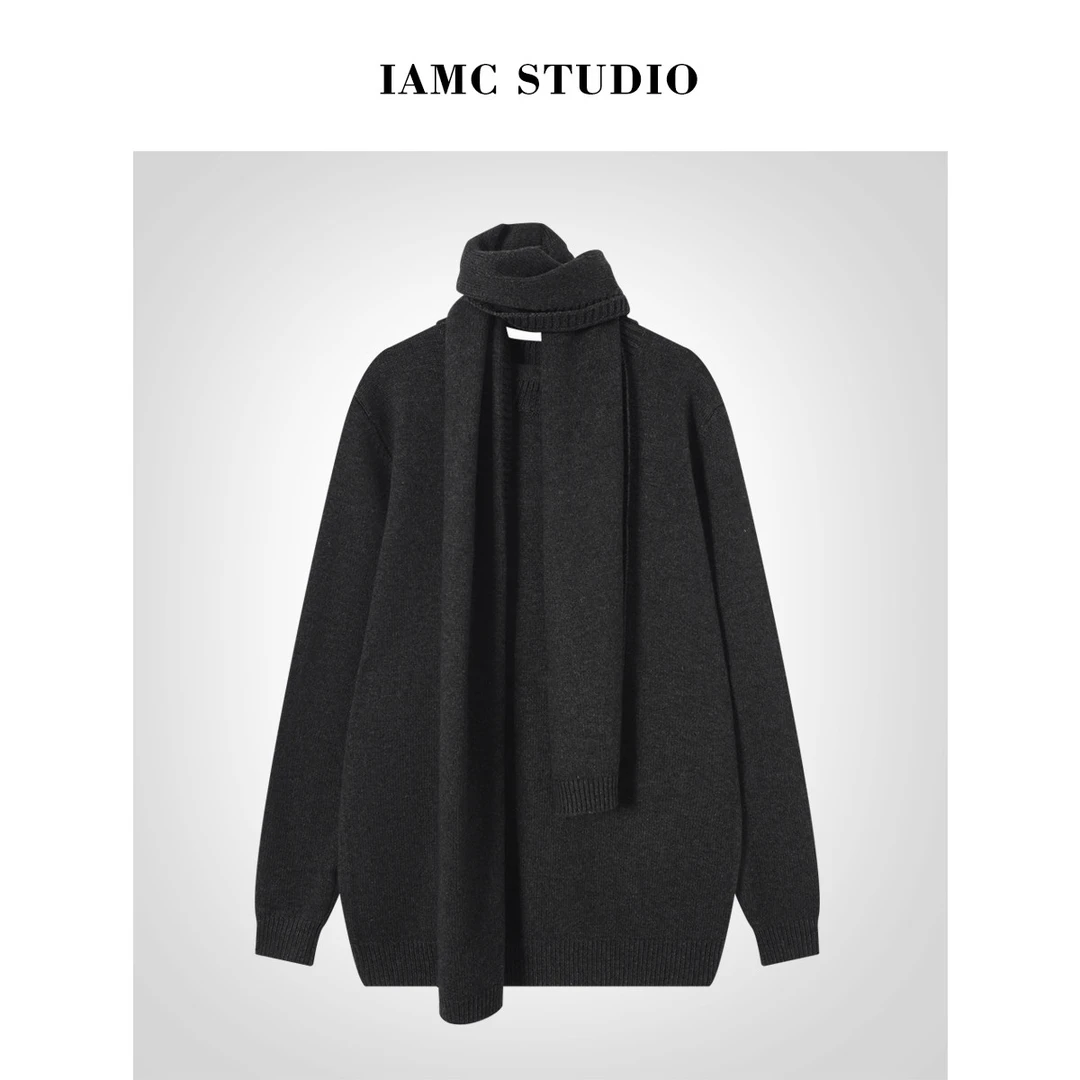 IAMCPLUS 2025AW 围巾两件套毛衣裙毛衣
