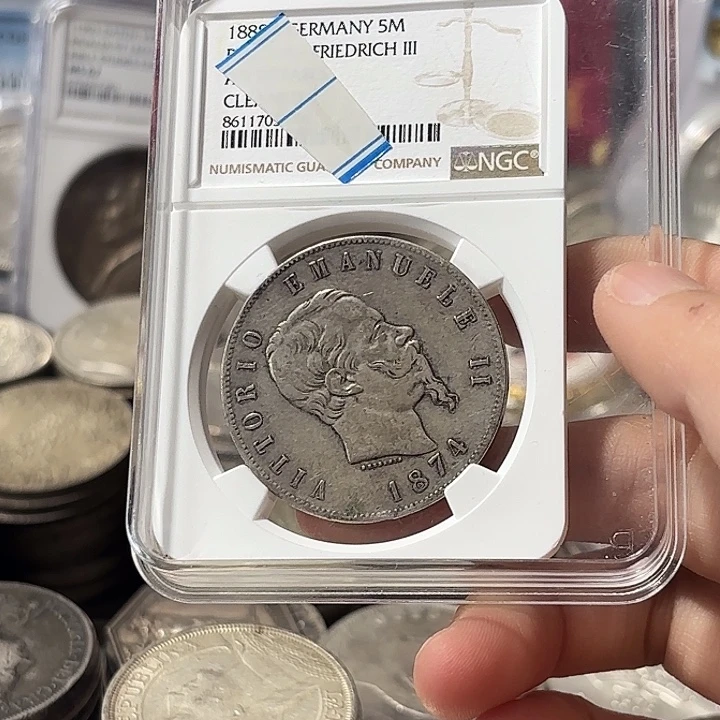 拽***拽银Ag900意大利伊曼纽尔二世银币