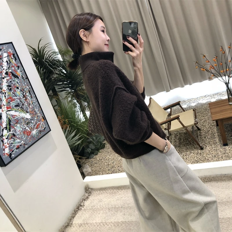 韩系复古立领双拉链咖色外套女2025秋冬新款宽松显瘦减龄百搭上衣