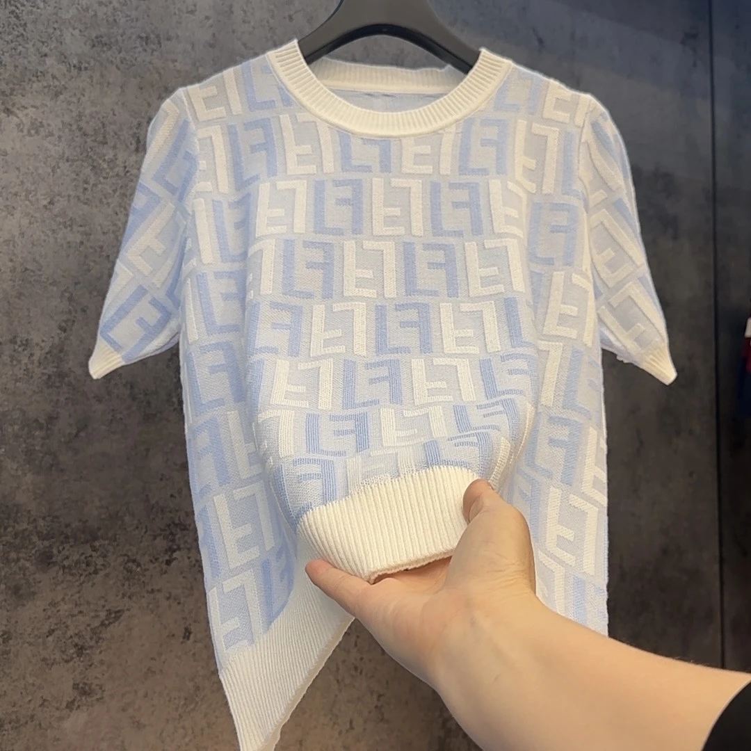 【定制大码女装80-200斤夏季新款时尚减龄显瘦透气宽松针织衫2097