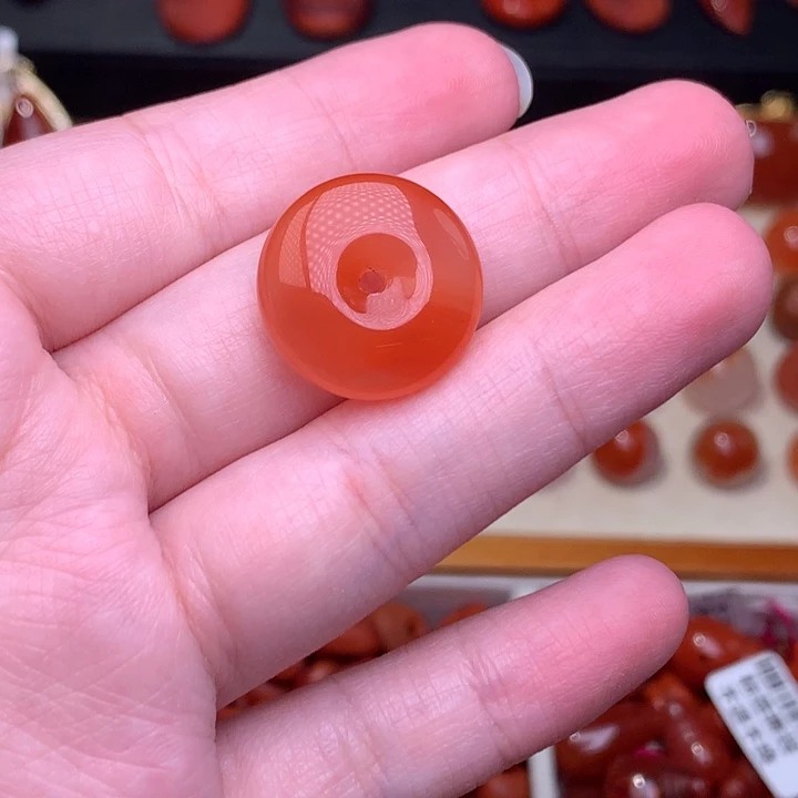 南红玛瑙未镶嵌珠宝半成品平安扣