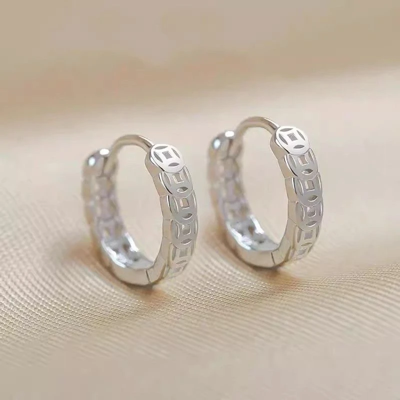 【女神专属】招财转运钱多多铜钱耳环钱币旺财聚财中式复古轻奢