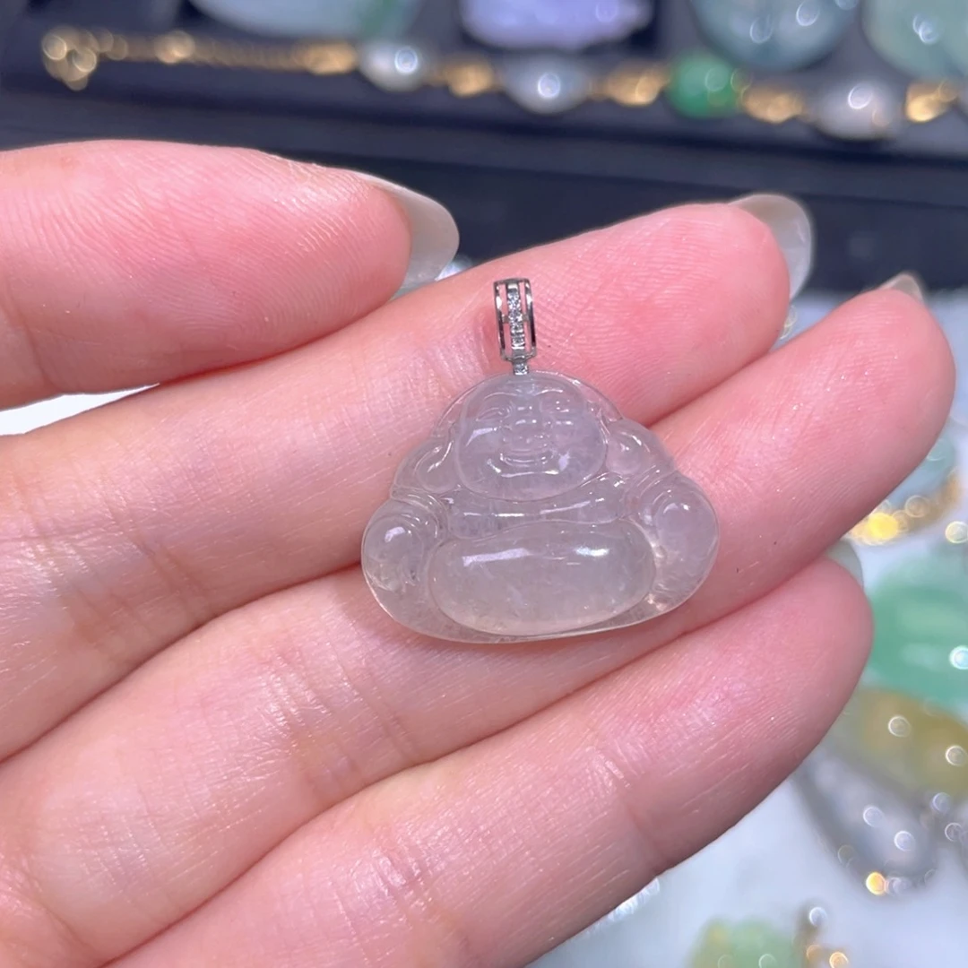 颈饰18K金镶嵌翡翠翡翠