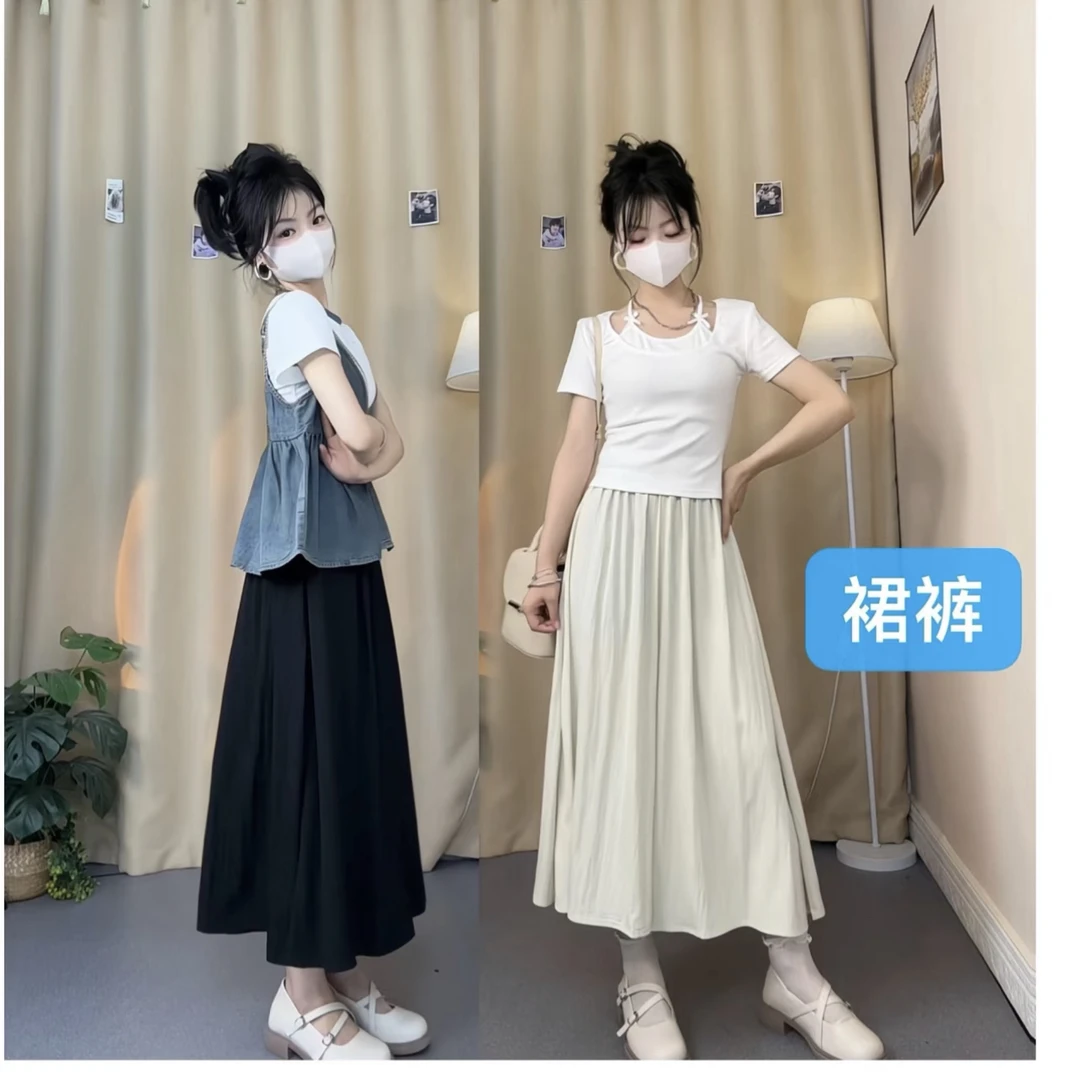 图图.150小个子禅意显瘦宽松阔腿裙裤