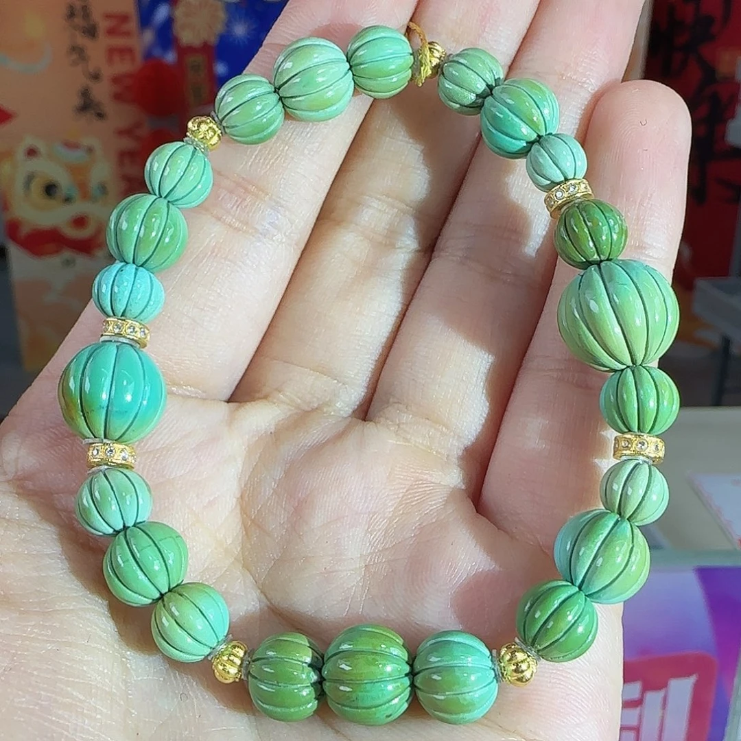 绿松石18K金镶嵌珠宝奇石