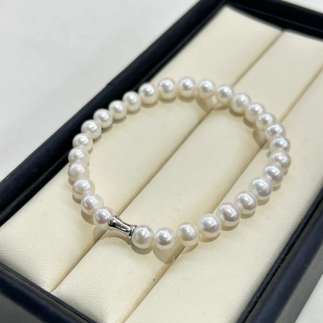 【田田推荐】淡水珍珠手链 6-7mm S925银 YB0054