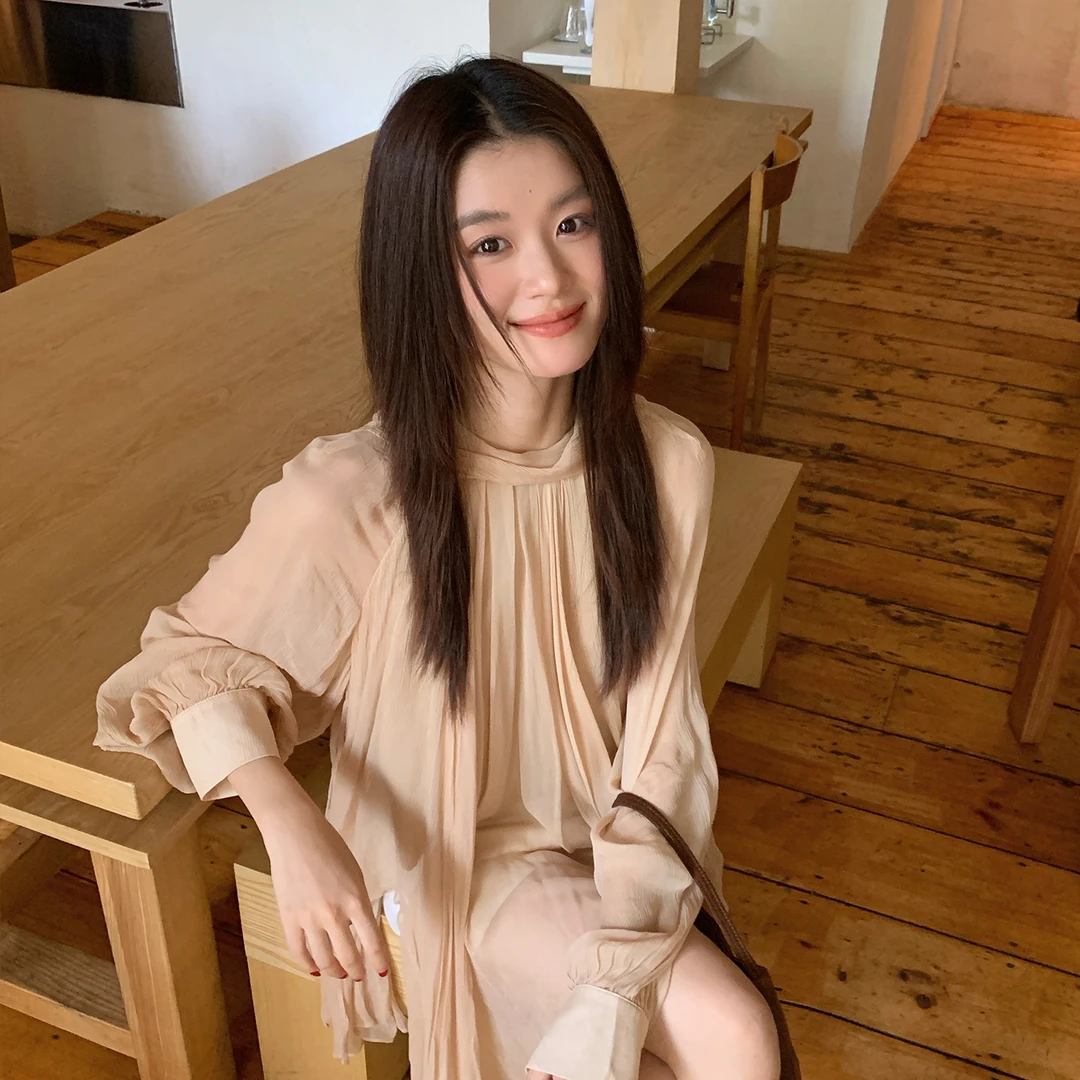 【枫叶密语】RARE ZZ 100%人丝度假系列法式减龄慵懒飘带上衣