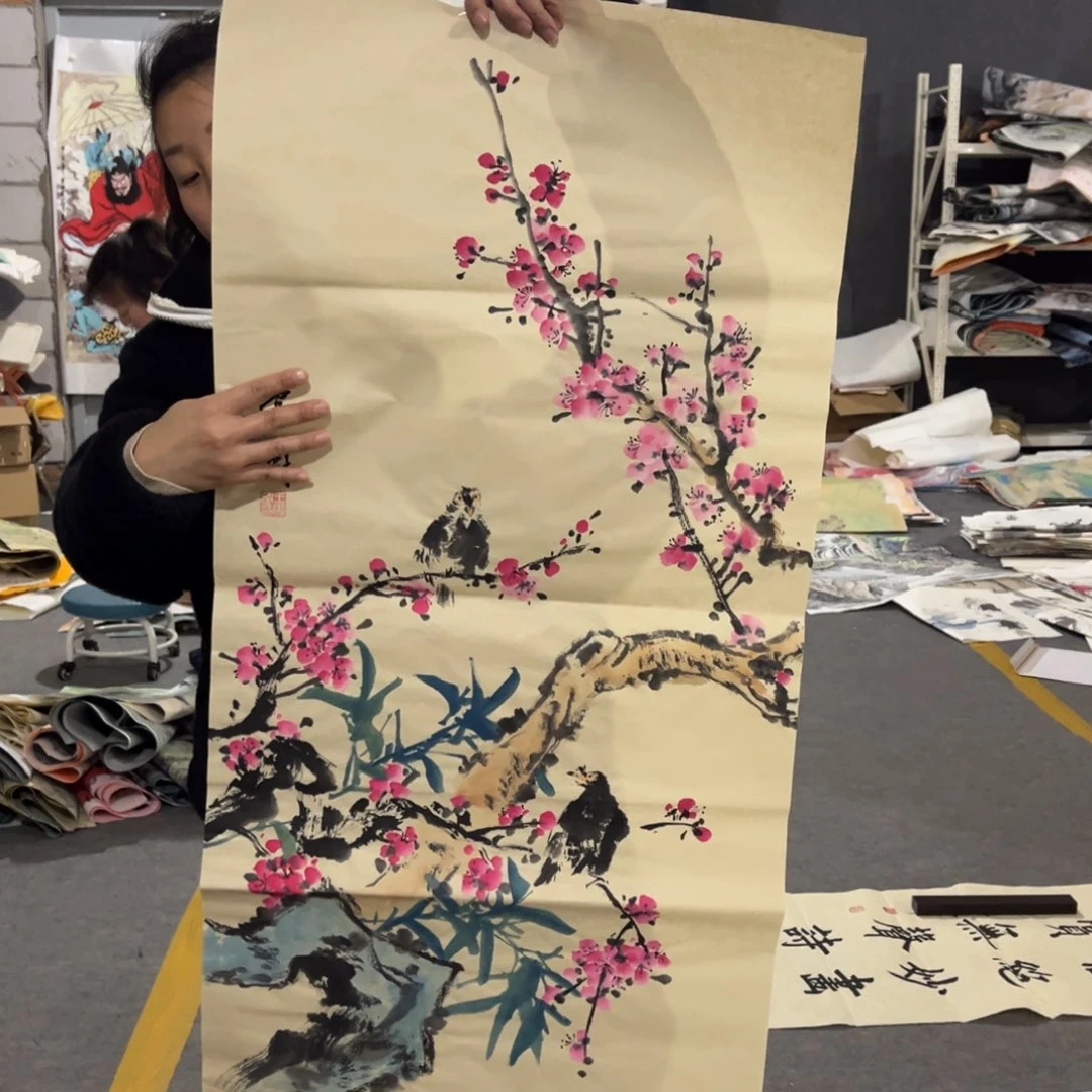 国画书法艺术作品多次绘画