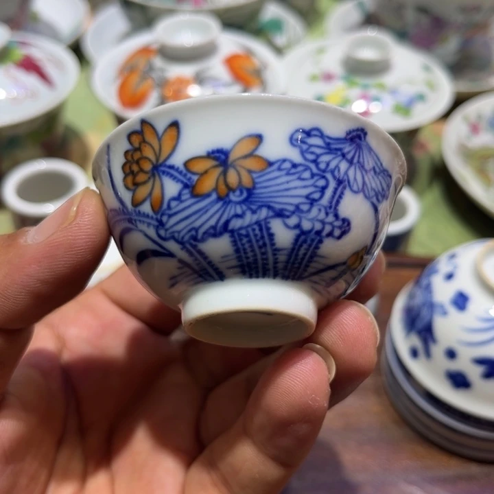 纯手绘精品盖碗杯