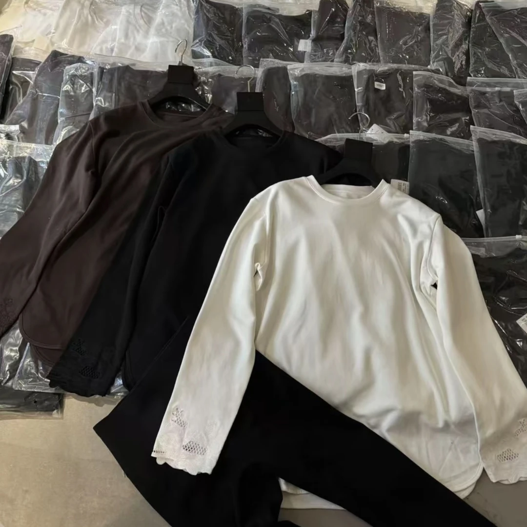 JING冬款99538磨毛圆领长袖T恤女装宽松百搭设计感