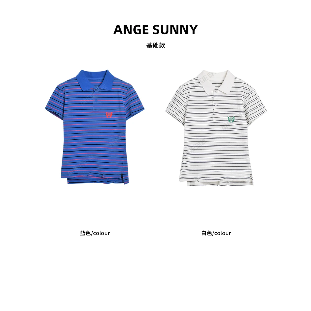 ANGE SUNNY 基础款【杨超越同款 BB刺绣POLO衫】巴黎麦穗刺绣短袖