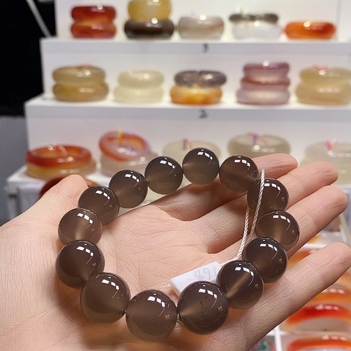 慧***签玛瑙/玉髓未镶嵌手串天然纹理沙