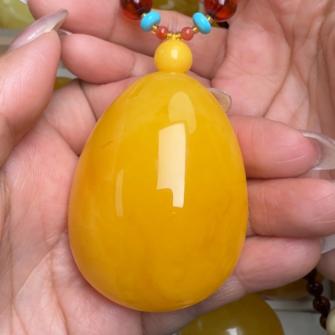 蜜蜡未镶嵌毛衣链无优化无烤色无补胶无覆膜无辐照无煮蜜