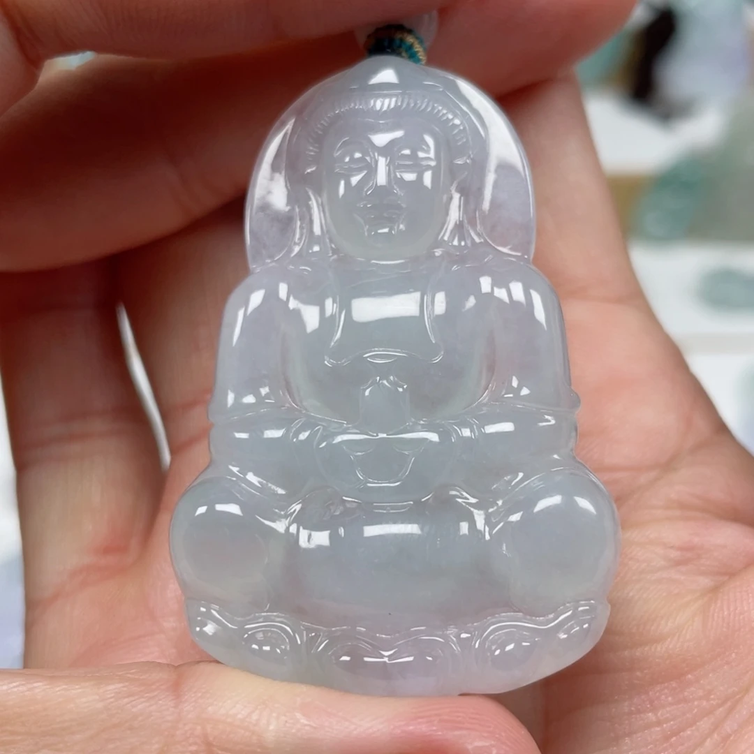 翡翠颈饰未镶嵌天然翡翠A货观音18号