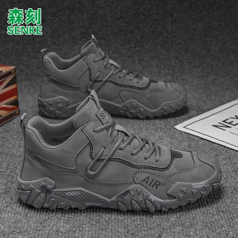森刻2025新款时尚男鞋秋季防滑耐磨休闲鞋男士潮流休闲百搭潮鞋