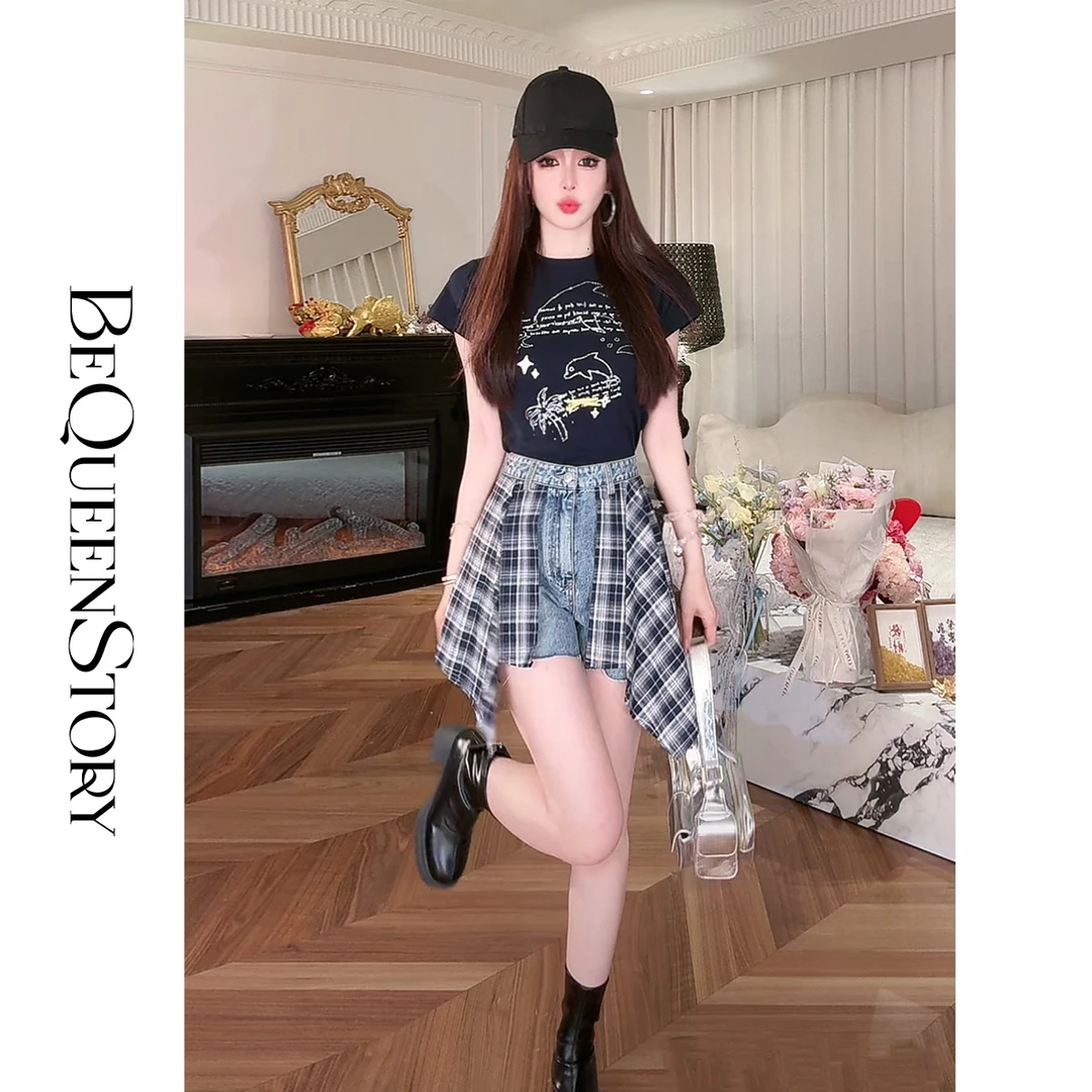 余潇潇【加州奇遇】时尚百搭烫钻舒适透气圆领弹力T恤