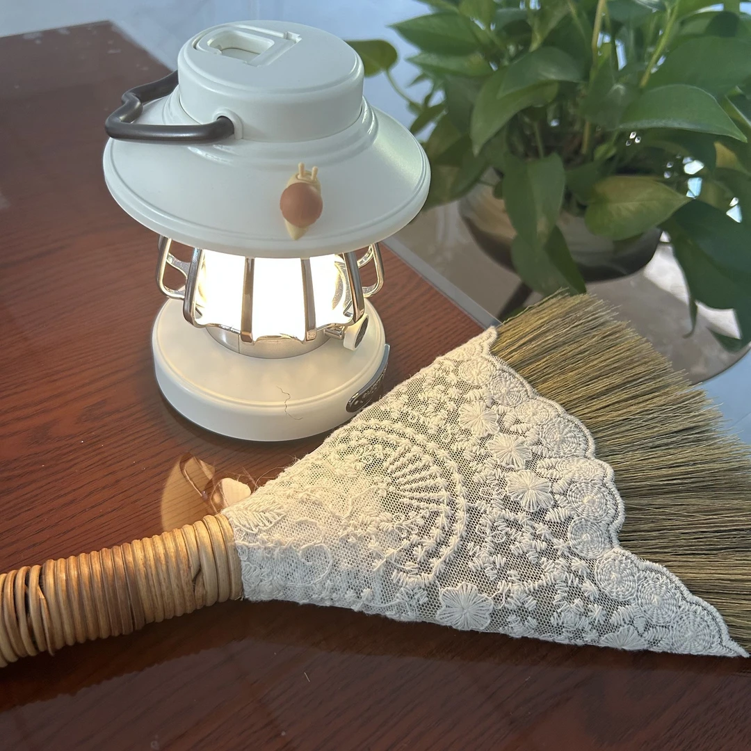 迷你微型桌面清洁草编扫把簸箕园艺花园摆件清洁桌面除尘扫帚L