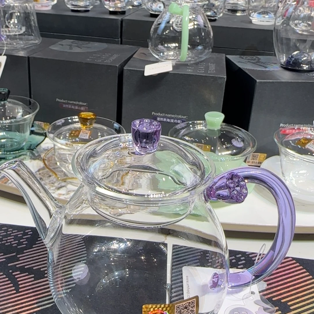 禾器清莲紫色泡壶