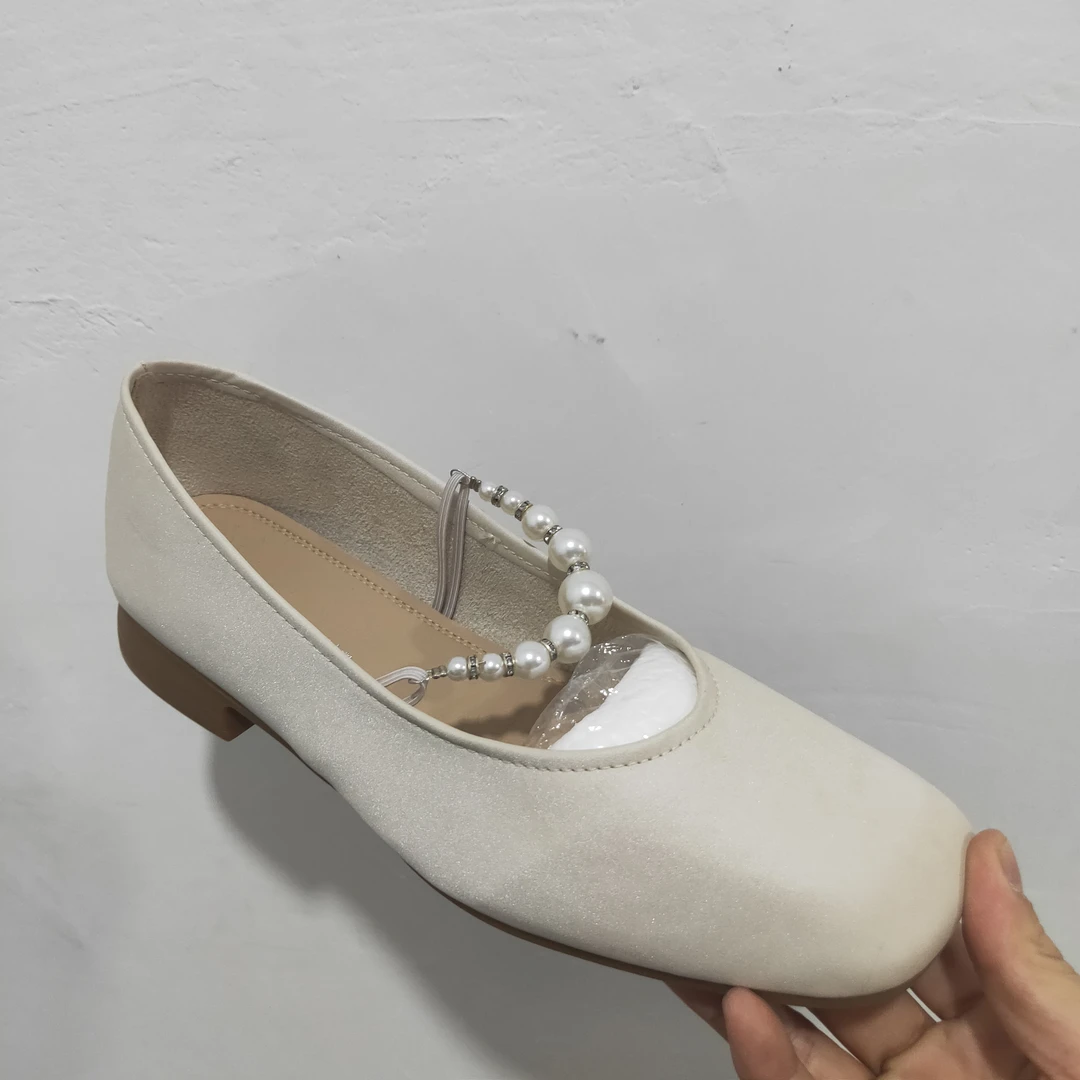 【老彭同学】一字扣珍珠单鞋2778