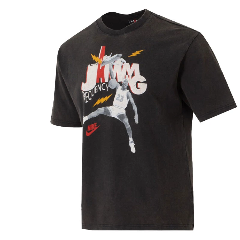 NIKE/耐克男子M J BRAND JAM 85 SS CREW针织无领短T恤HJ2930-010