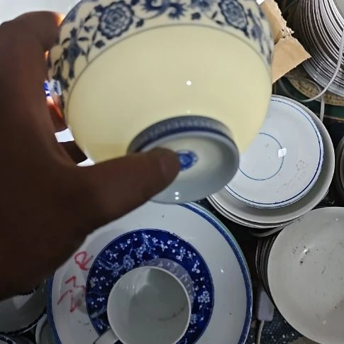 瓷青花釉下彩4.5寸吃饭碗8个微瑕疵