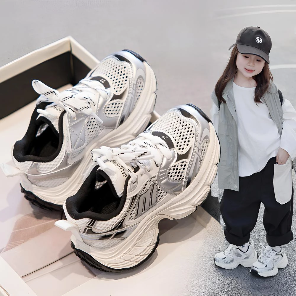 ABC儿童运动鞋2025新款春夏款休闲鞋男童跑步鞋儿童老爹鞋单网鞋