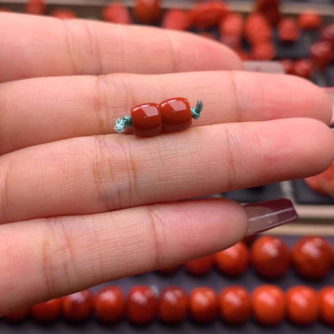 【闪购商品】南红玛瑙直切对珠6mm➕未镶嵌