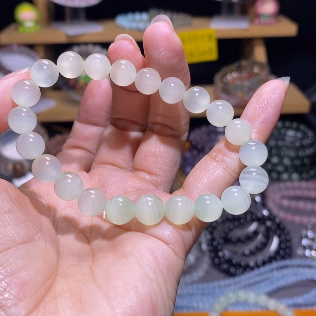 手串未镶嵌水晶34绿纹石8+