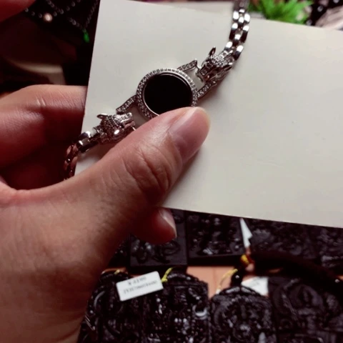 翡翠未镶嵌颈饰天然缅甸a货钢琴黑挂件