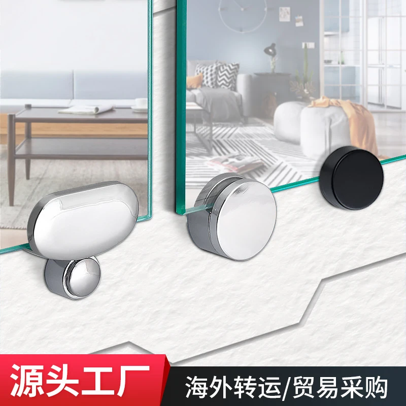 镜托固定托卫生间浴室镜子固定夹卡扣玻璃层板托镜夹固定五金配件