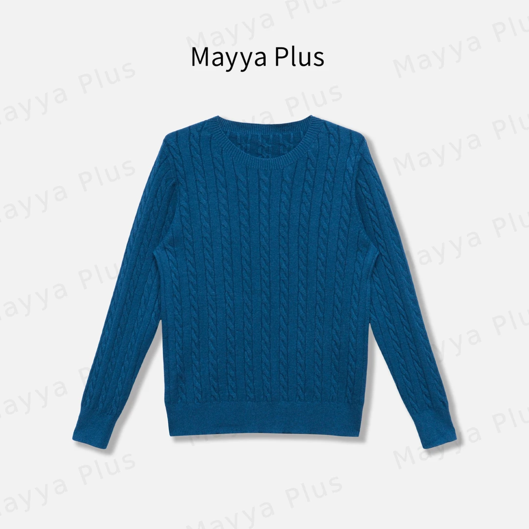 【麻花柔织】Mayya Plus麦芽定制圆领纯色针织打底衫上衣女32546926