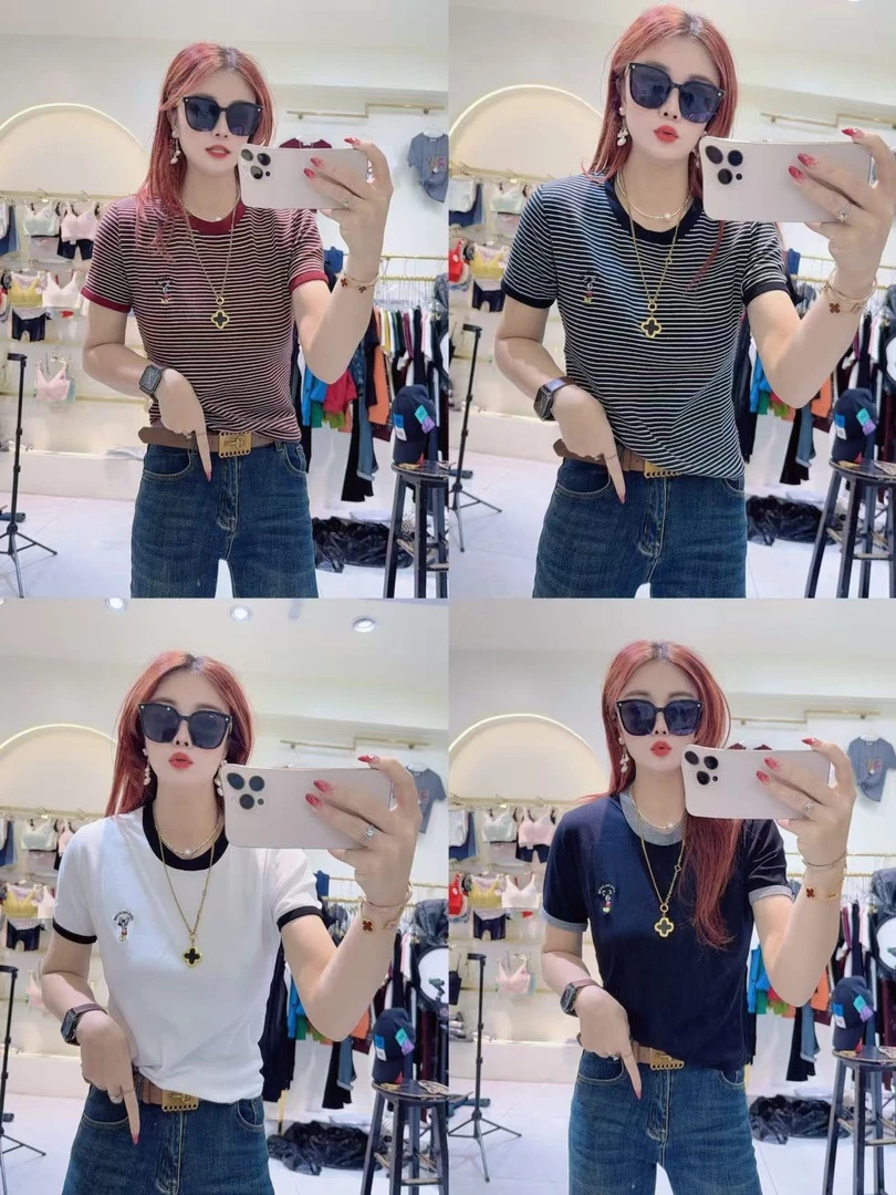 新款刺绣显瘦拼接设计时尚大方上衣788