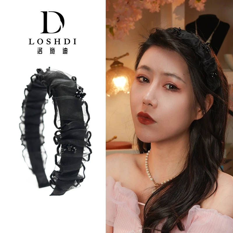 LOSHDI网红优雅气质黑金【流光】法式简约缎面发箍轻奢时尚百搭发饰