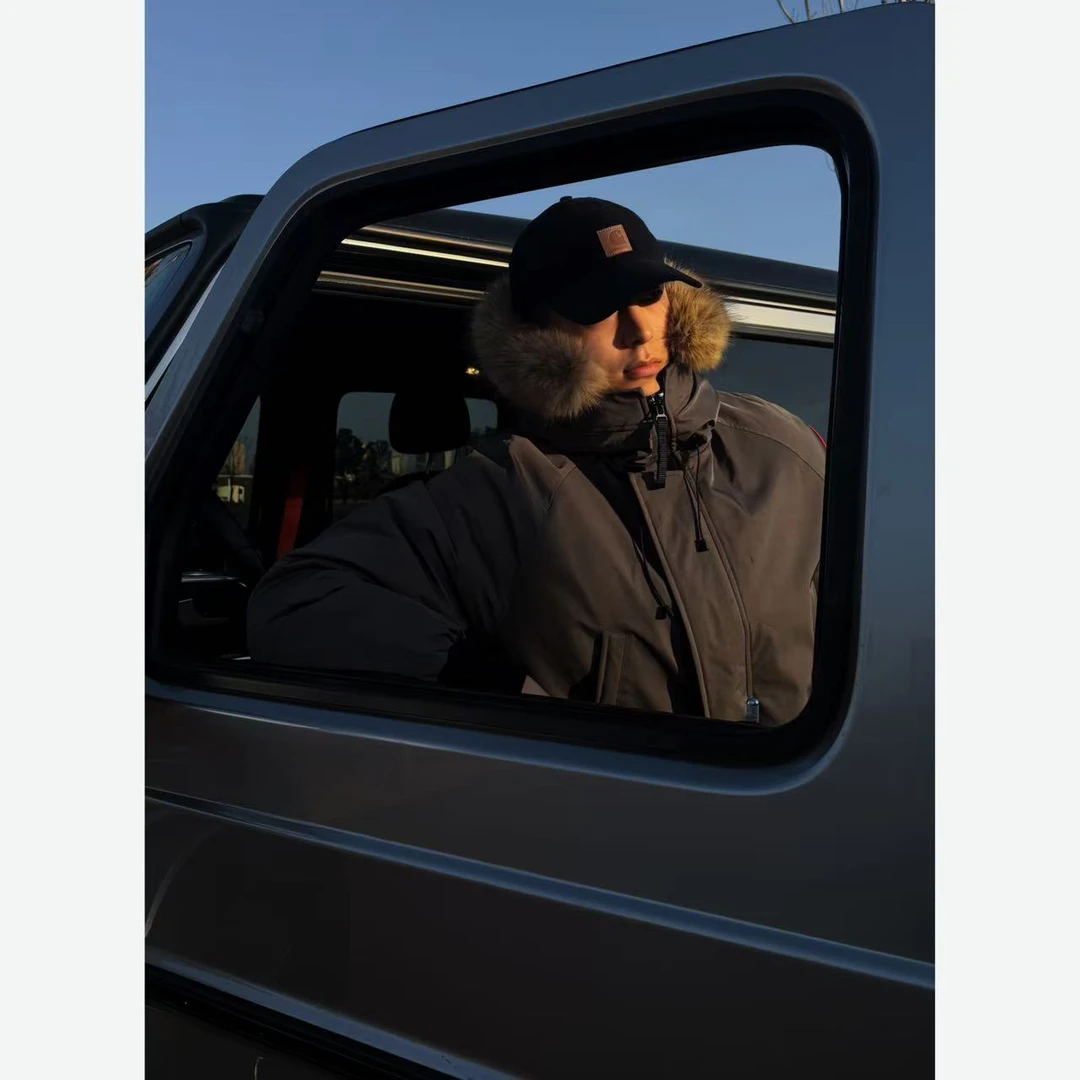 【西博】【远征】户外三防羽绒服 可拆卸毛领 兜帽飞行员派克服羽绒服