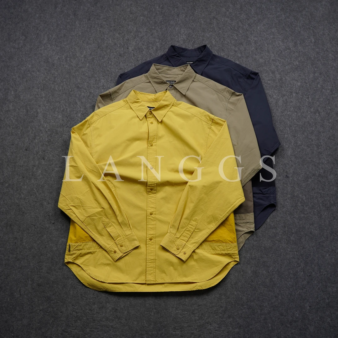 LANGGS&浪叔 2025春季新款纯棉色织撞色衬衫夹克-251027