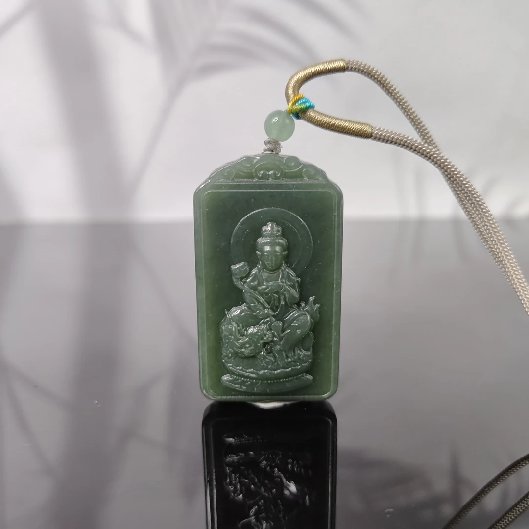T和田玉文殊菩萨吊坠3208