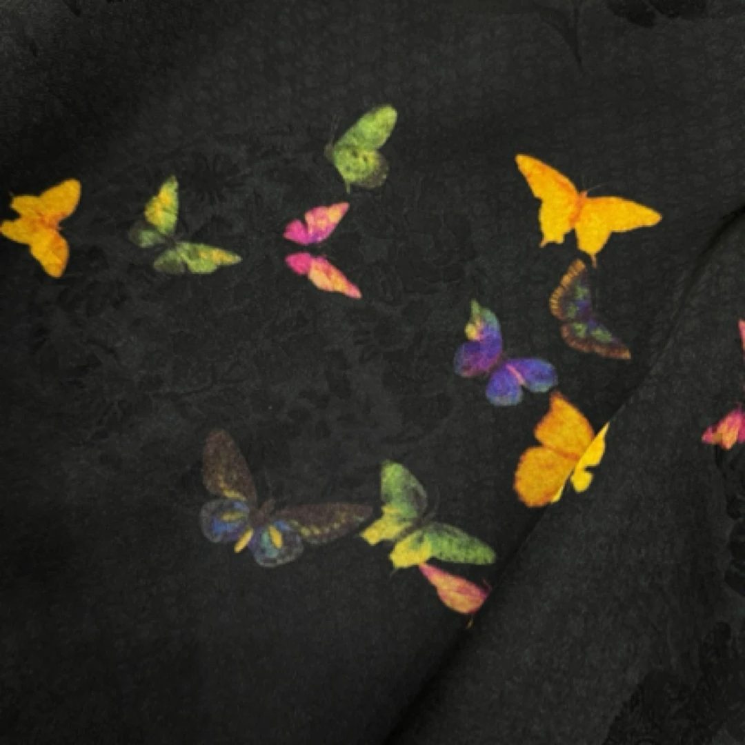 【庄生梦蝶】人丝香云纱面料165超宽门幅新中式国风面料【ZL0020】