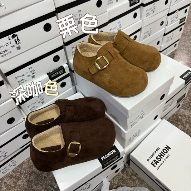 君君加绒厚底勃肯鞋跟高5厘米007