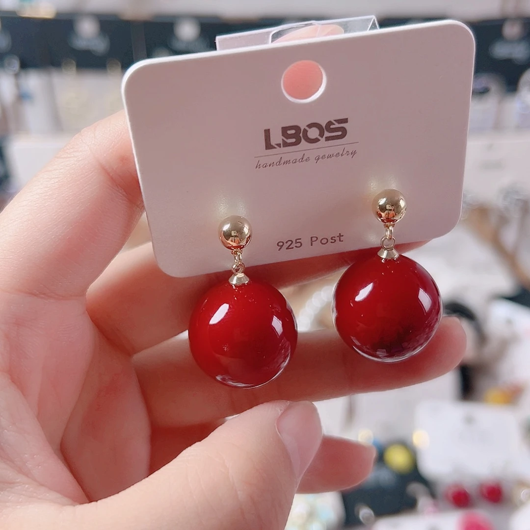 琉璃纯铜合金耳环的