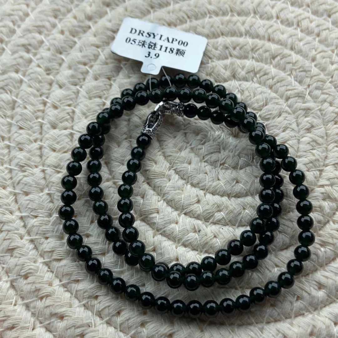 颈饰未镶嵌翡翠墨翠珠琏