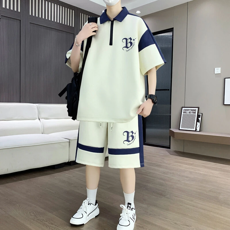 短裤短袖青少年男士学生潮流百搭夏季休闲运动套装宽松情侣帅气in