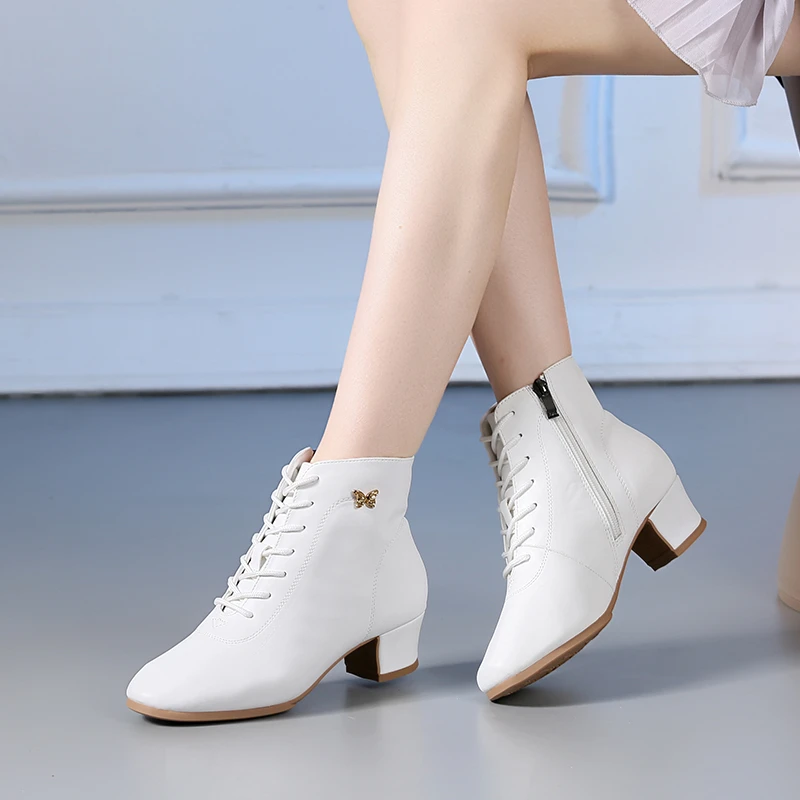 海云丹斯①C106黑白时尚洋气简约大气百搭中跟现代舞舞鞋