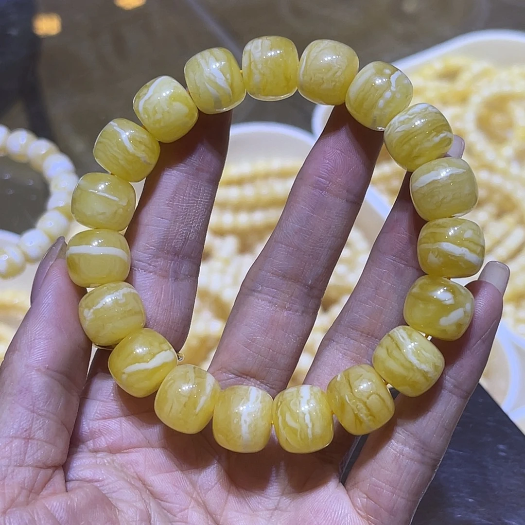 琥珀未镶嵌手链蜜蜡手串13.3