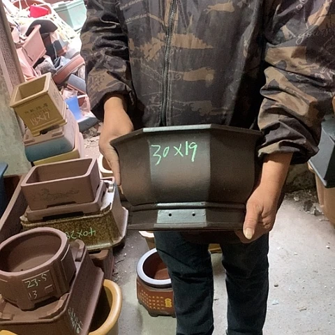 紫砂花盆手工制作