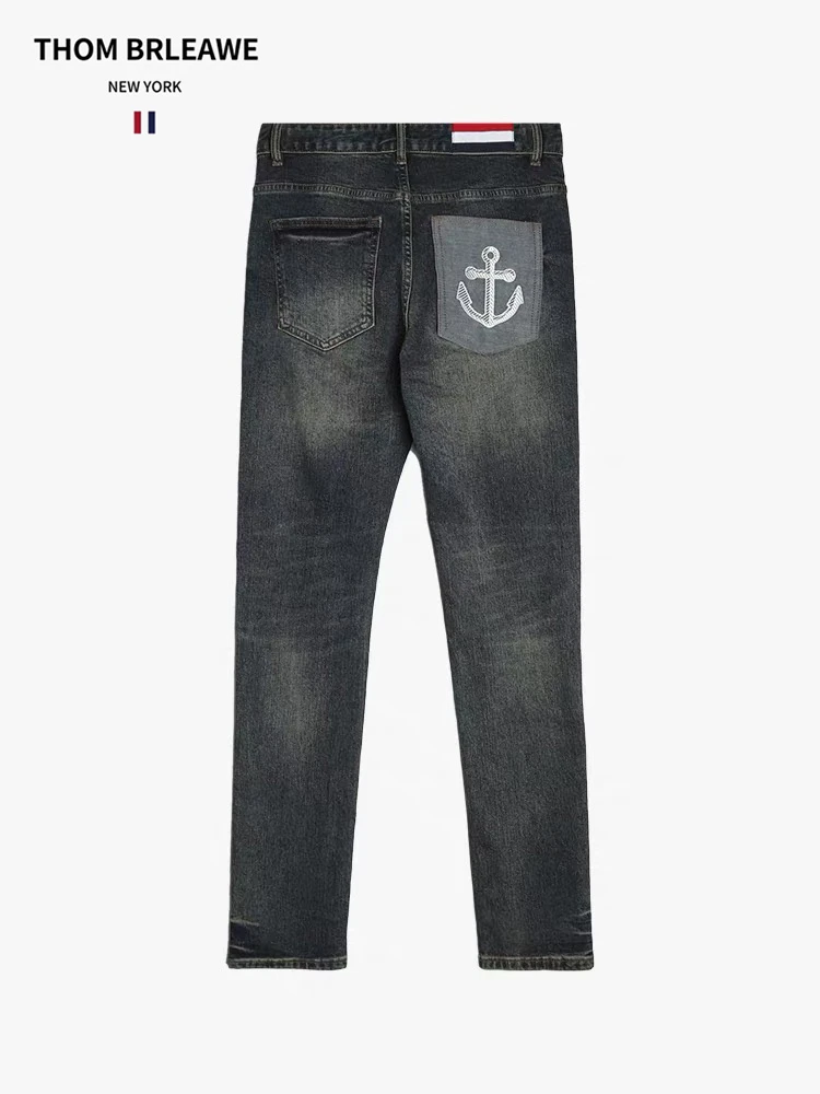 TB【官方正品】汤姆布郎/THOM/男士水系经典船锚印花美式牛仔裤