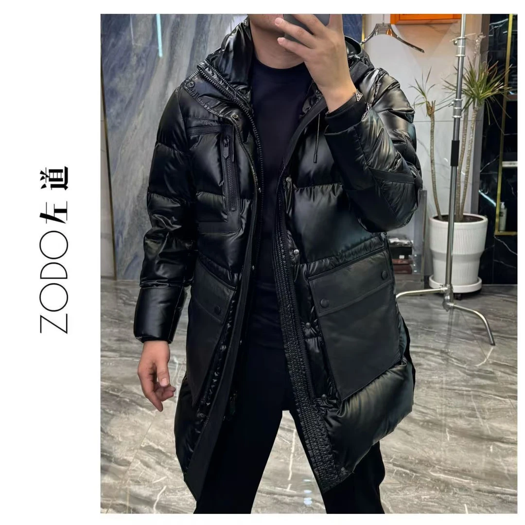 【冬季新品】9786 高定轻奢鹅绒中长款帽版羽绒服