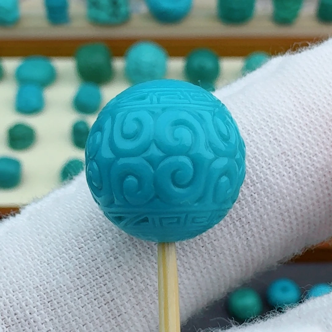 绿松石圆珠回纹13.7未镶嵌