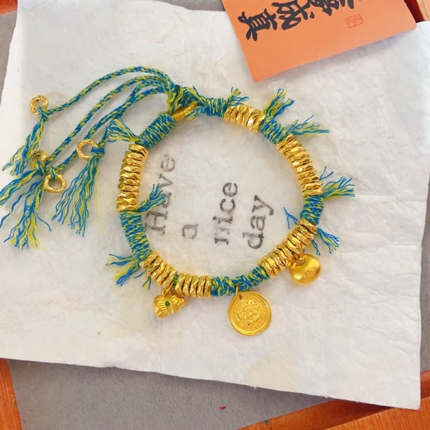 足金【DIY手编盘缠手串】足金999盘缠手串