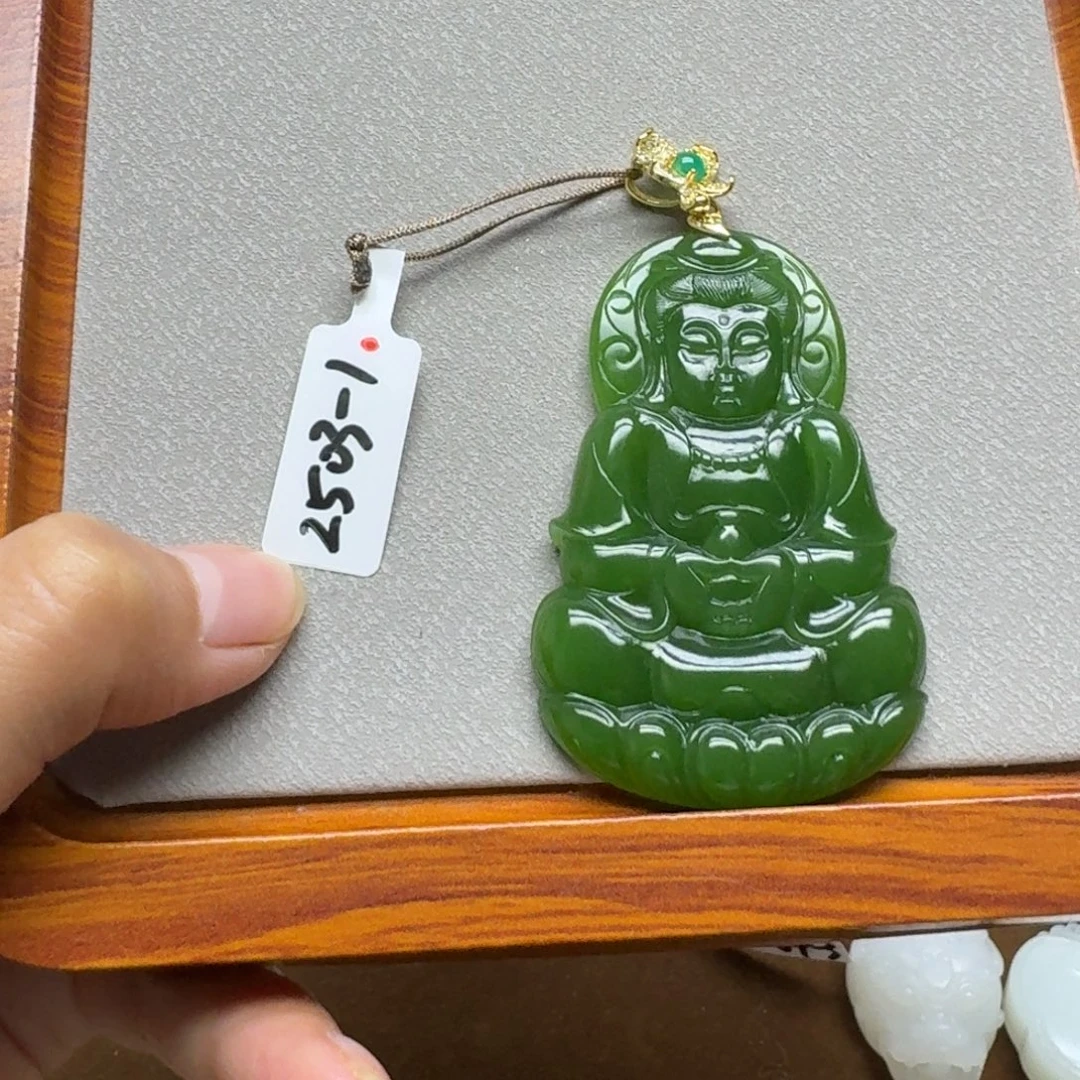 和田玉银S925镀金镶嵌颈饰